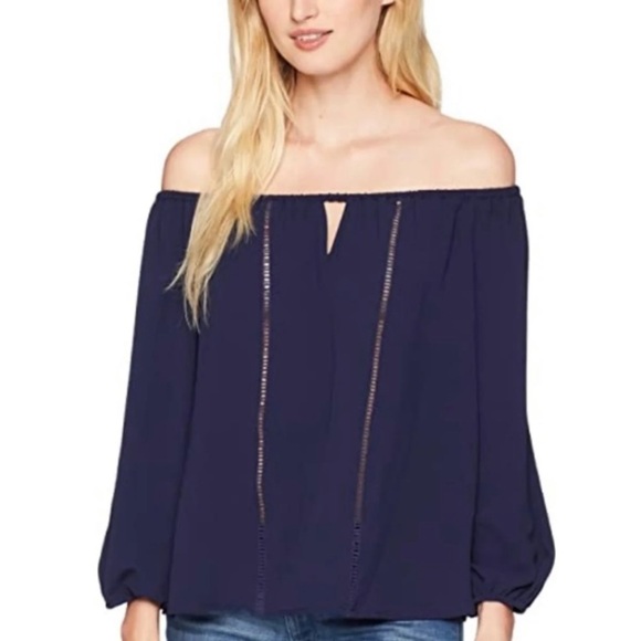 NWT CeCe French Riviera off shoulder blouse - S - Picture 2 of 8